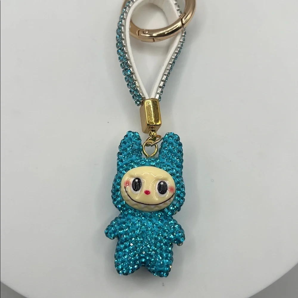 429. Blue Rhinestone Labubu Keychain